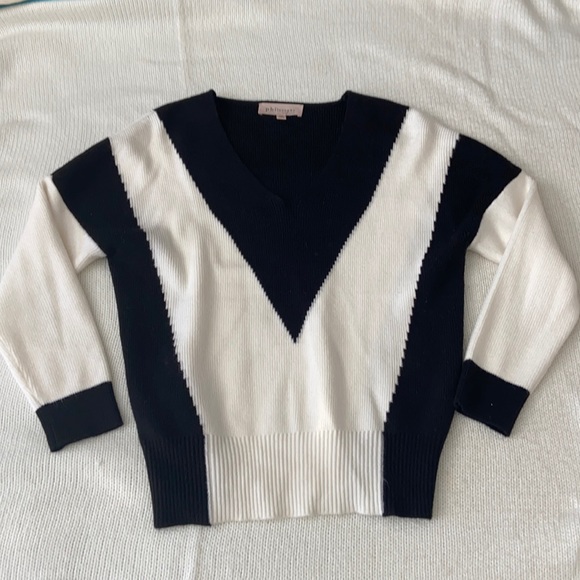 Philosophy Sweaters - Philosophy b&w v neck sweater